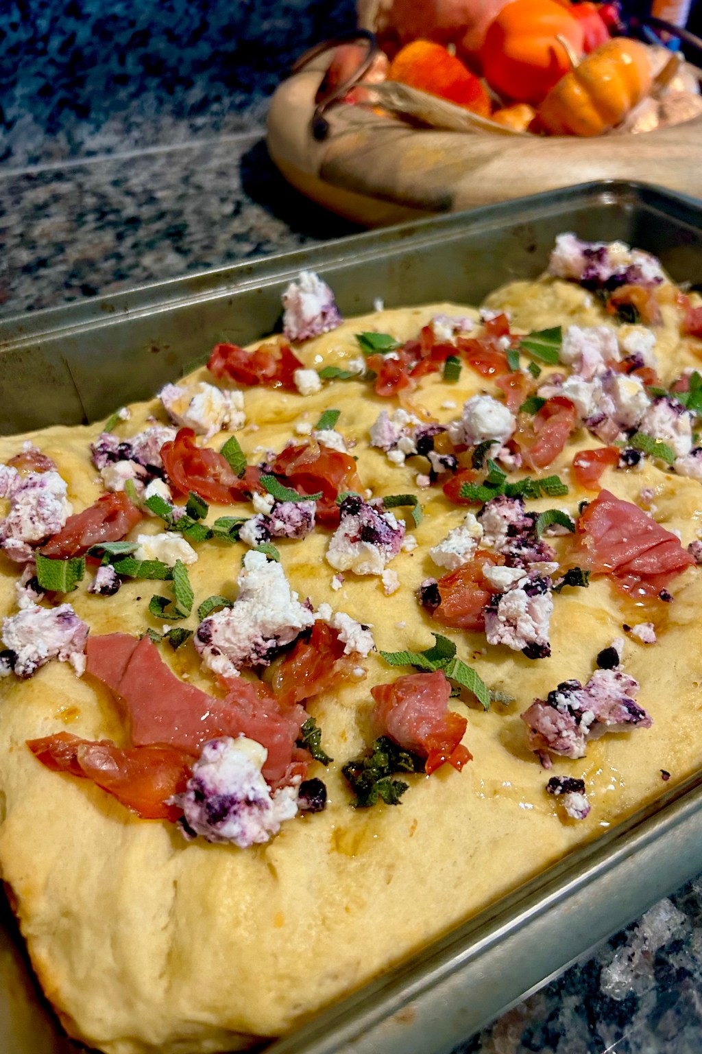 Thanksgiving Focaccia: Prosciutto, Sage & Goat&nbsp;Cheese